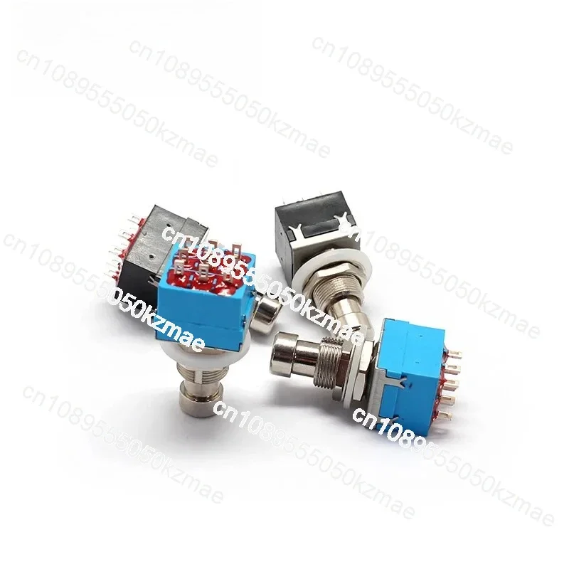 3PDT True Bypass Stomp Switch for Guitar Pedal - 9 Pin Latching Foot Switch with Metal Enclosure