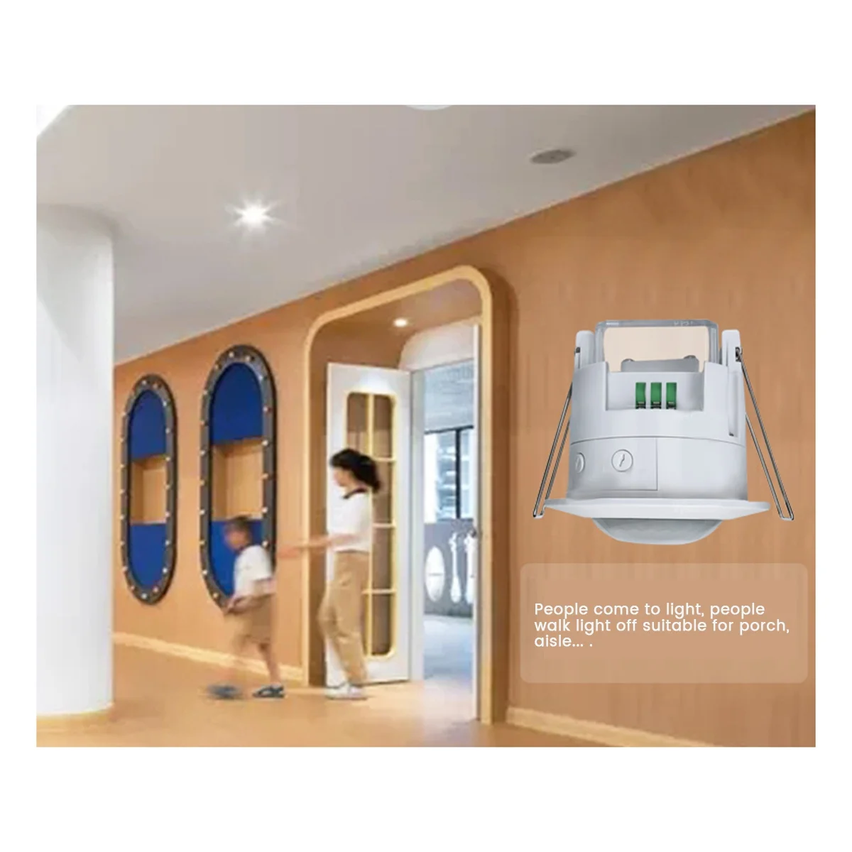 

2025 New Ceiling Recessed PIR Motion Sensor Infrared Adjustable Detector for Lamp Switch Corridor Warehouse Stairs Porch
