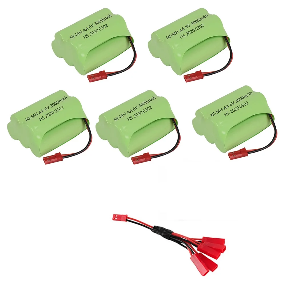 6V 3000mAh NI-MH Battery and 5in1 Charger For RC Toys Cars Boats Robots Tanks Gun parts AA 2400 mAh 6 v Rechargeable Battery JST