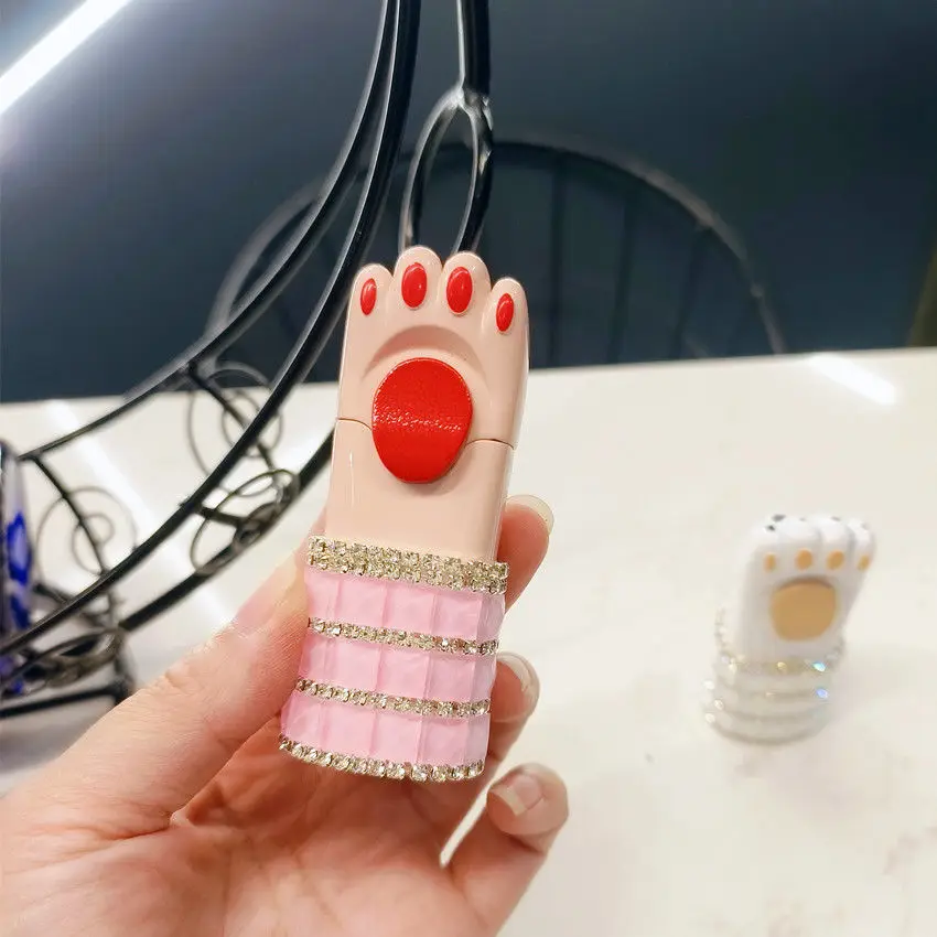 

Rhinestone Studded Cat's Paw Style Lighter, Portable Cigarette Butane Lighter with Open Flame, Smoking Accessories, Women's Gift