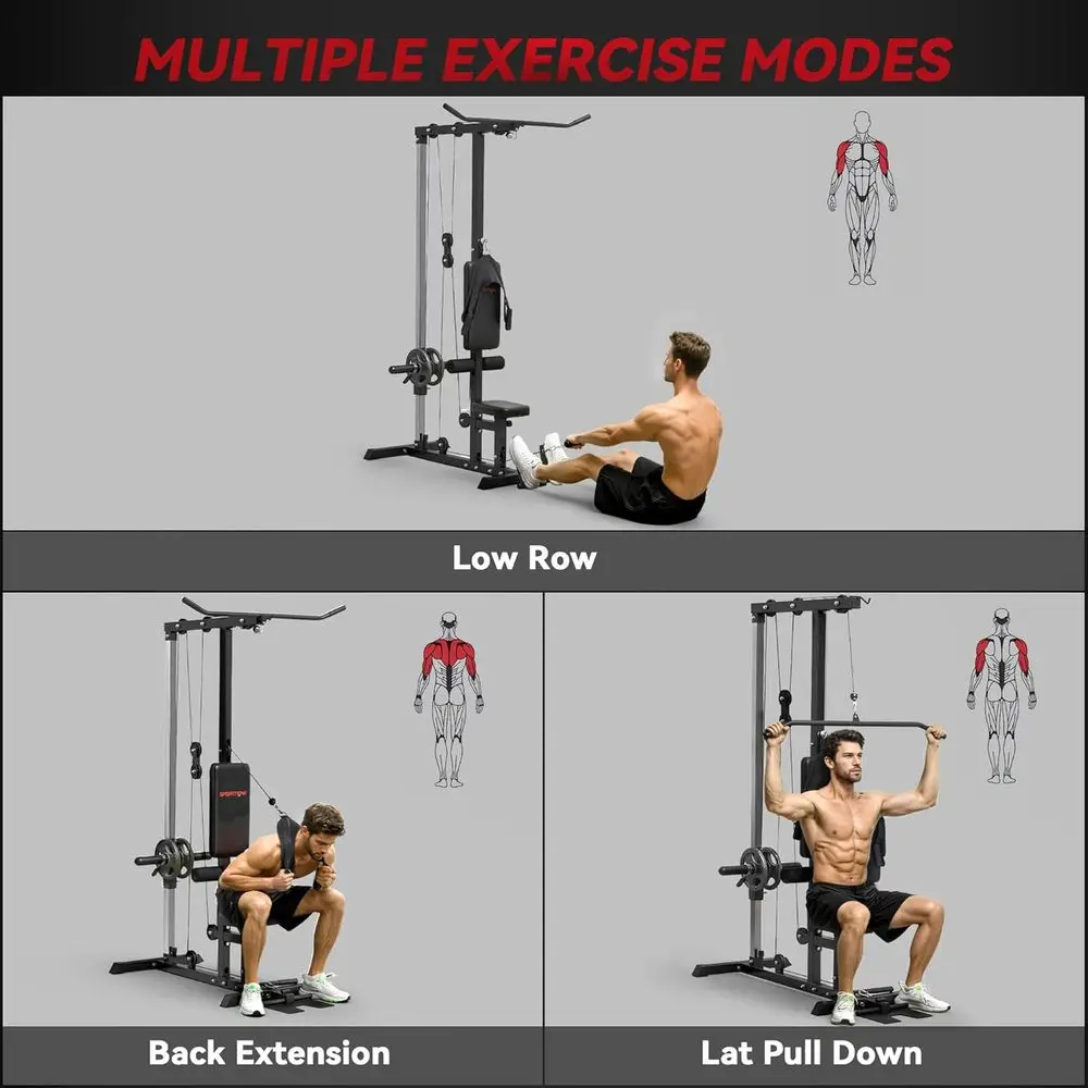 Lat High Low Pulley Station With Adjustable Seat And Footplate_voghion.com