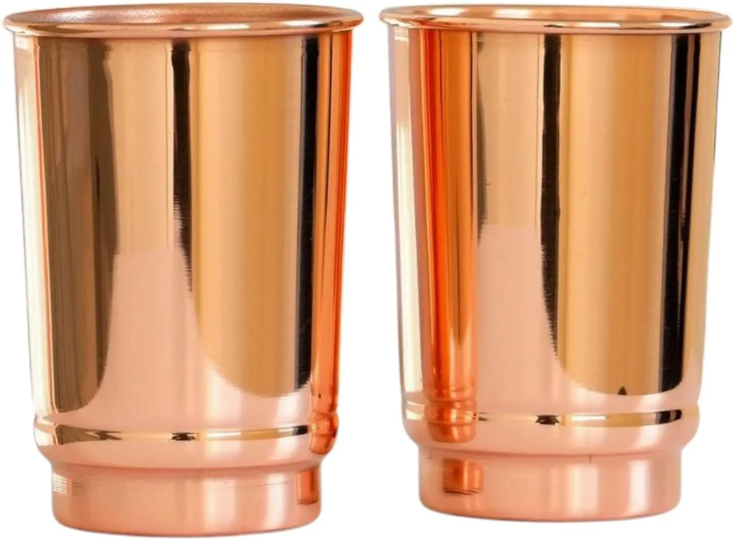 

Set of 2 Copper Tumbler | 350 ml / 11.8 Oz 100% Pure Copper Plain Glasses | Ayurvedic Health Benefits Medicine Cups | Drinking W
