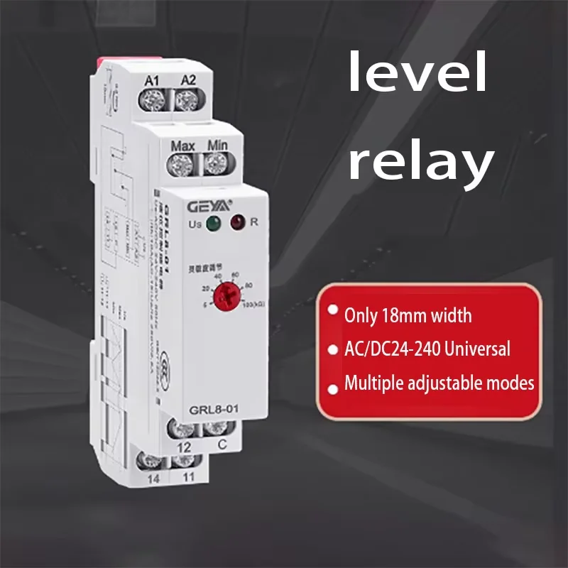 Liquid level relay switch GRL8-0102 household 220V automatic water level pump controller 24V