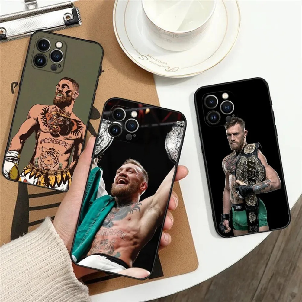 C-Conor McGregor Boxing Phone Case For iPhone 16,15,14,13,12,11,Plus,Pro Max,XS,X,XR,SE,Mini,8,7 Soft Silicone Black Cover