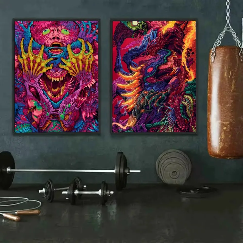 Игра C-CSGO Hyper Beast плакат самоклеящаяся художественная водостойкая бумажная наклейка кофейня бар декор стены комнаты