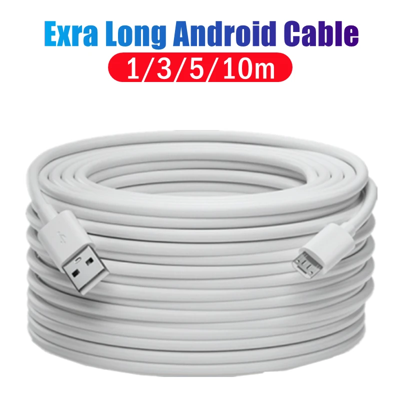 5M/10M kabel Micro USB do zasilania kamera internetowa zdalne okablowanie przewód do ładowania androida do telefonu komórkowego Tablet moc PC