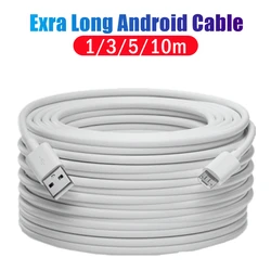 5M/10M kabel Micro USB do zasilania kamera internetowa zdalne okablowanie przewód do ładowania androida do telefonu komórkowego Tablet moc PC przewód bankowy