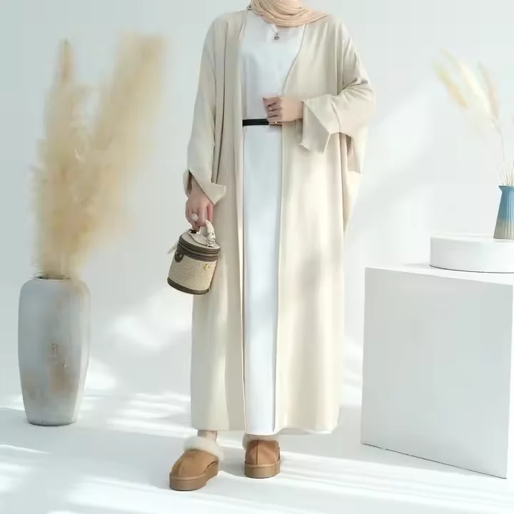 

Dubai Abaya for Women Thick Suede Cardigan Kimono Modest Abaya Muslim Turkish Long Dress Outwear Autumn Islam Kebaya Kaftan Robe