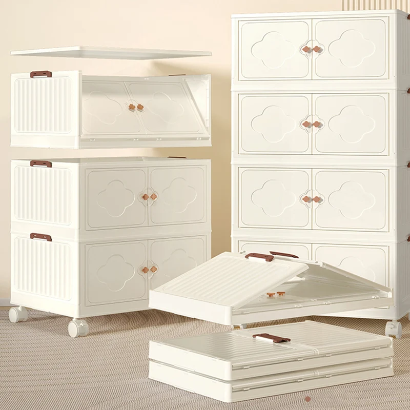 Spliced Storage Bins Organization Collapsible Closet Cabinet Sorting Wardrobe Double Open Design Folding Organizing Box