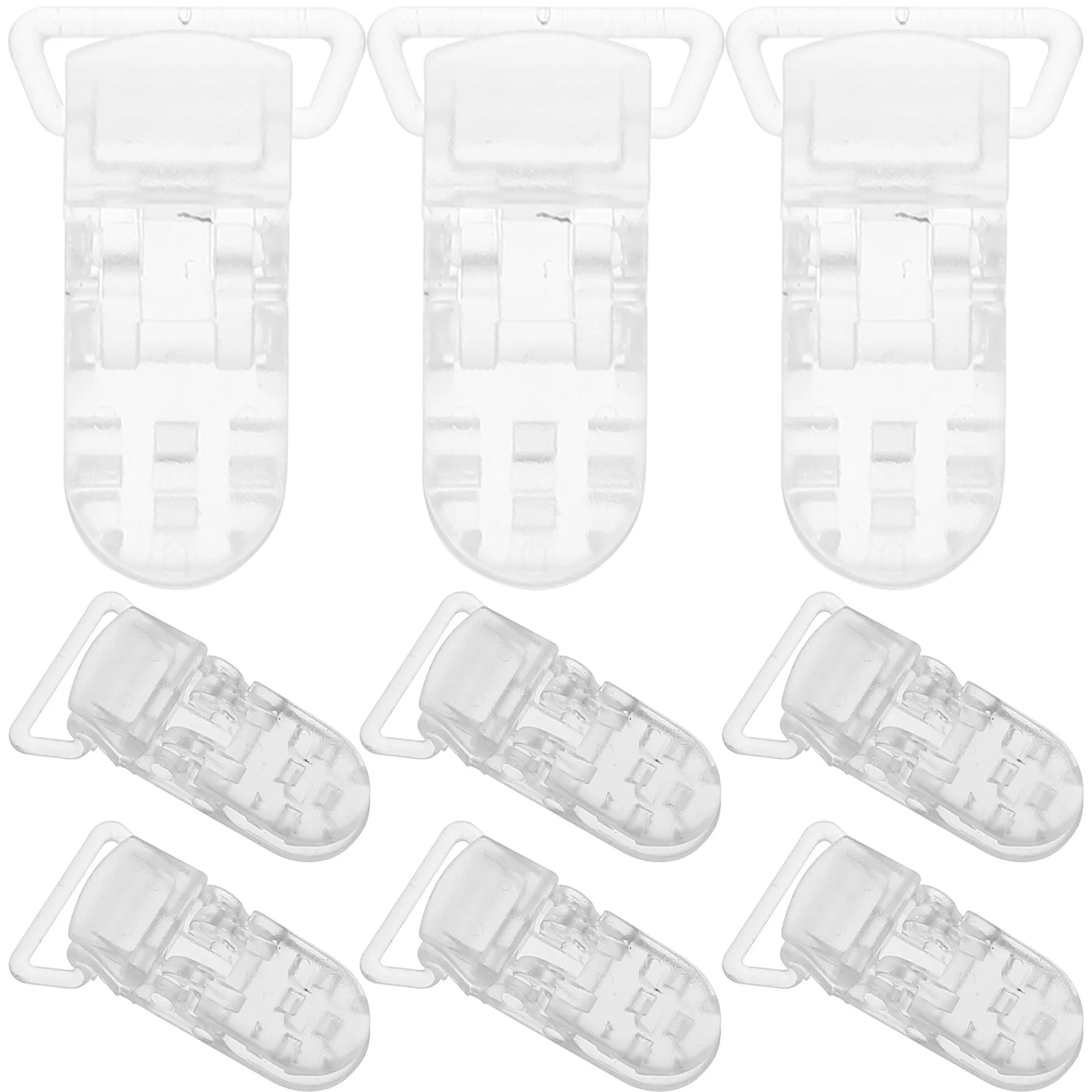 

25Pcs Baby Pacifier Badge Clips Transparent Plastic T-Shaped Holders for Making Crafts Ribbon Straps Baby Pacifier Clips