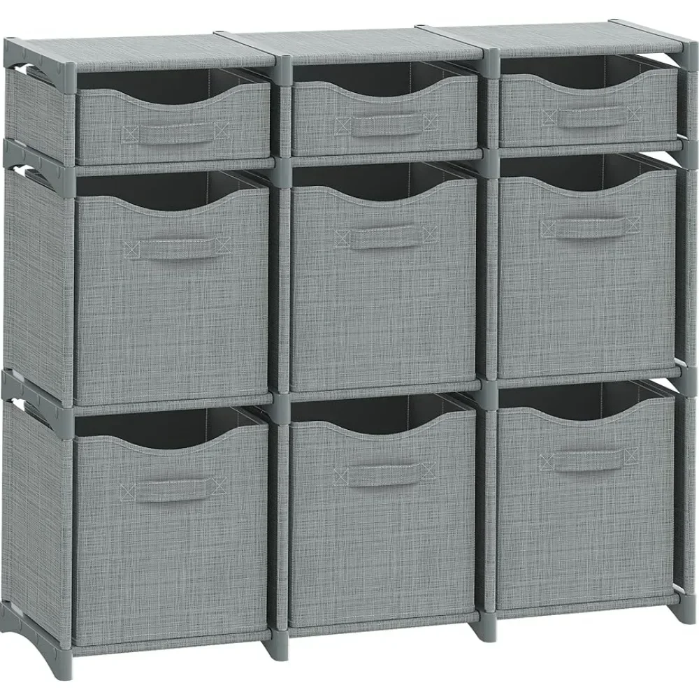 9 Cube Closet Organizers,Easy To Assemble Storage Unit With Drawers | Room Organizer For Clothes Includes All Storage Cube Bins