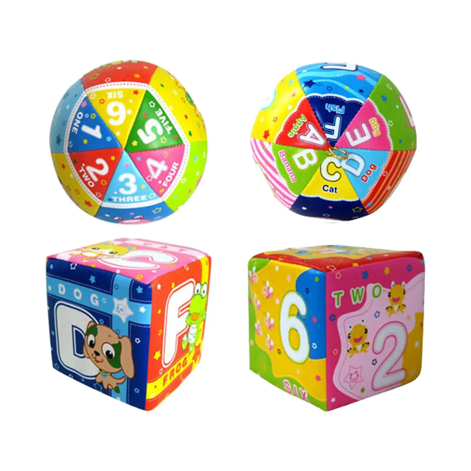 Fabric Ball Fine Motor Skill Alphabet and Number Cognition Educational Durable Roll Discover Ball for Boy Newborn Birthday Gifts