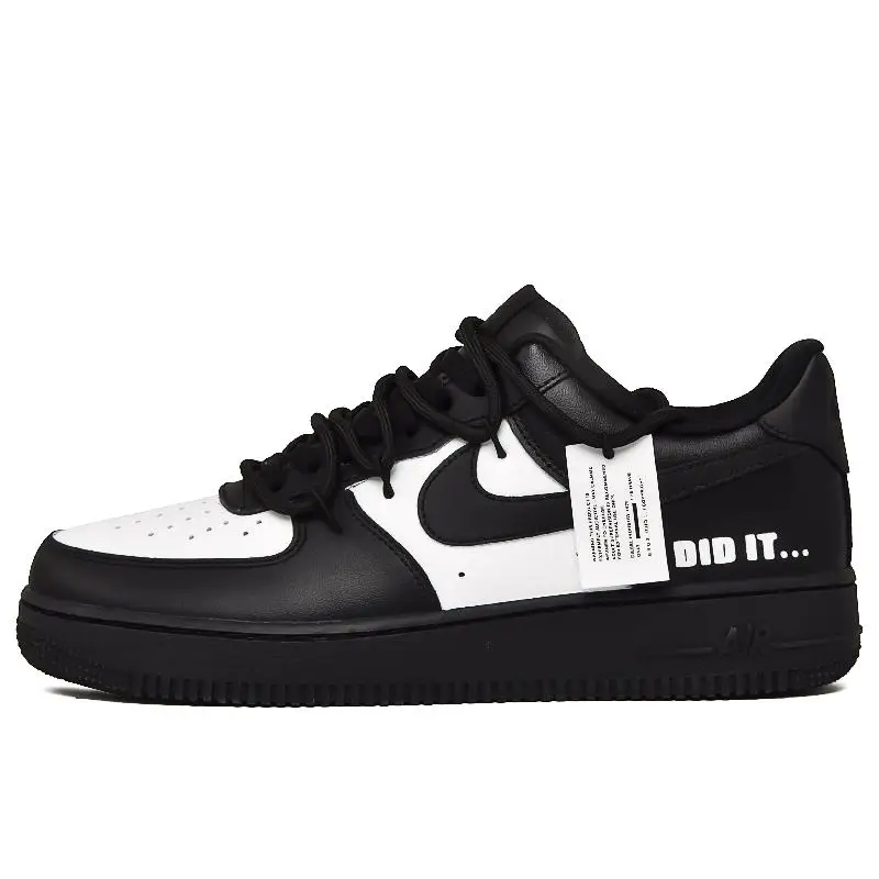 

[Лист на заказ] Nike Air Force 1, износостойкие низкие туфли для скейтборда, унисекс, черный, белый цвет