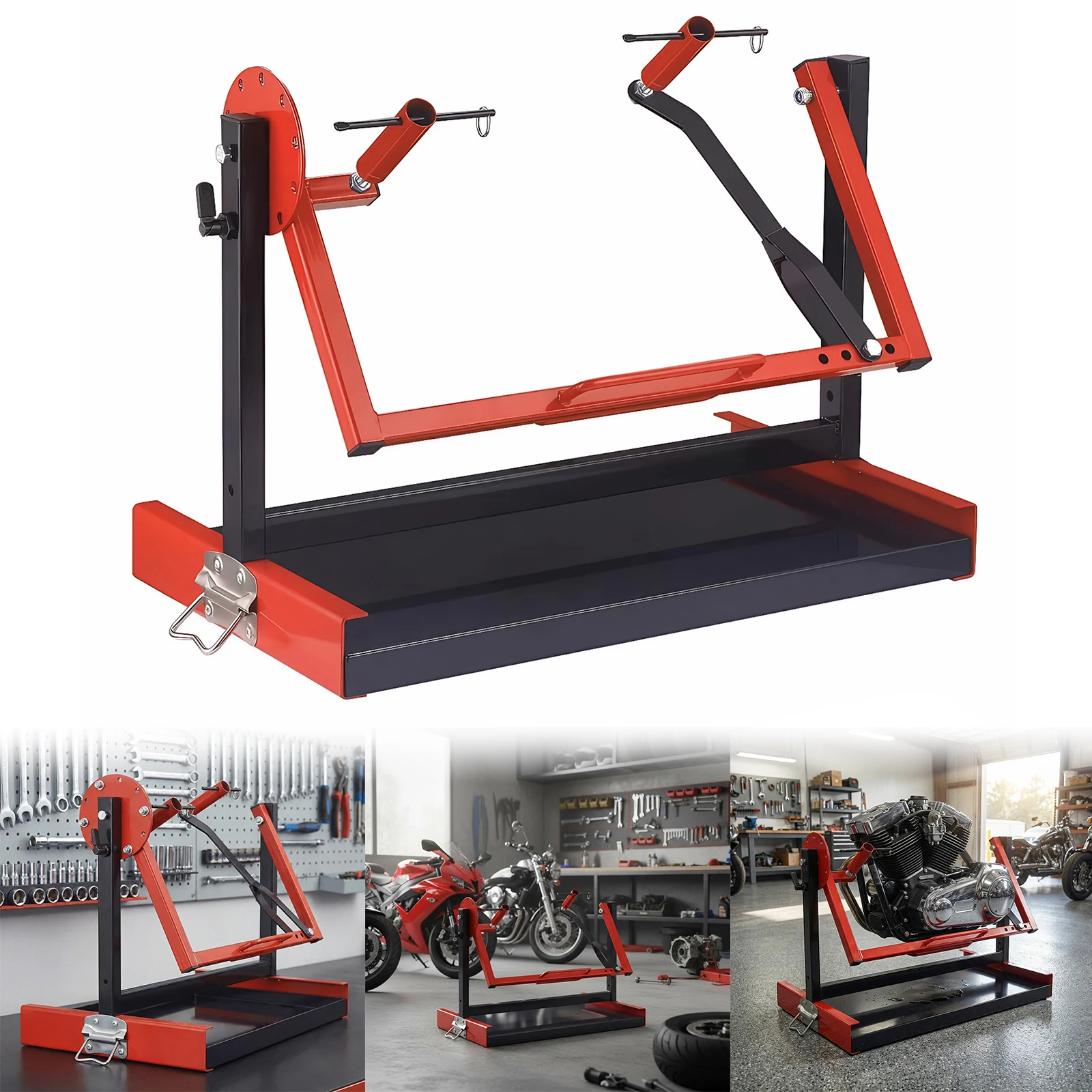 

Вращающаяся подставка для двигателя мотоцикла с простой сборкой, регулируемая, для вертикальных одноцилиндровых 2- или 4-тактных двигателей