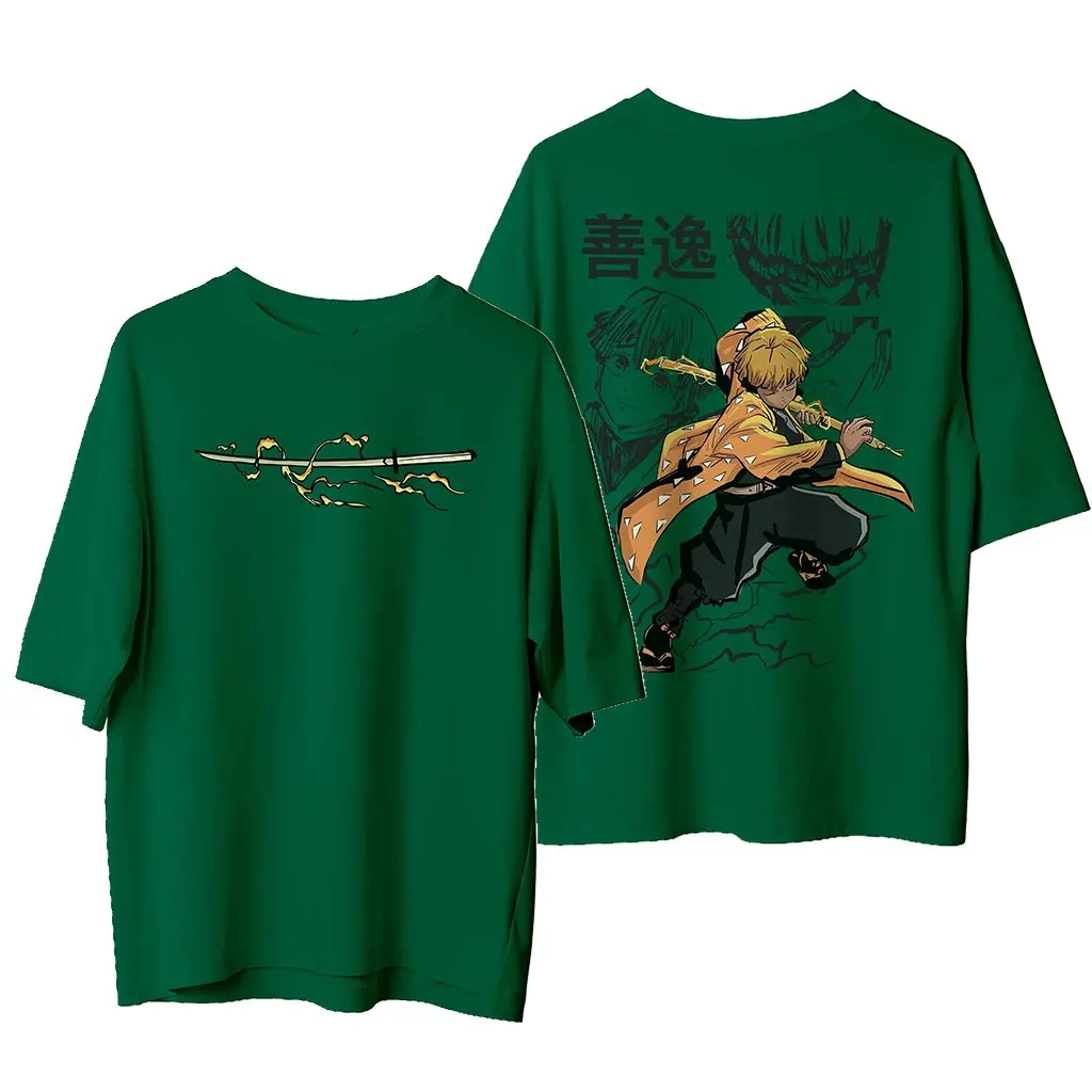Oversized demon slayer gráfico t camisa das mulheres dos homens anime 2026 verão nova manga curta camiseta solta casual topos streetwear y2k roupas