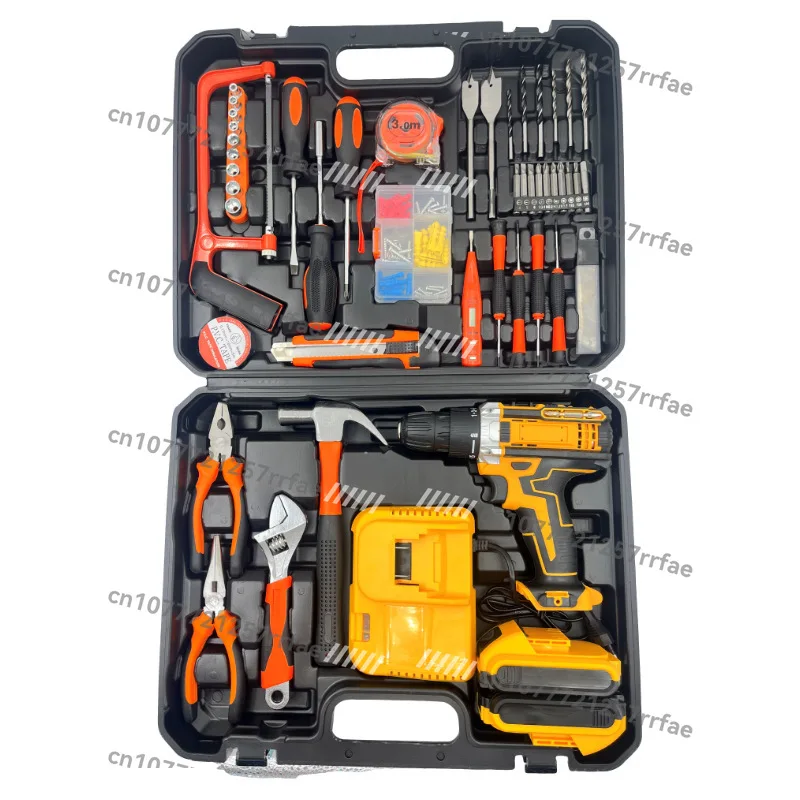 Multifunctional rechargeable lithium battery hand drill screwdriver household hardware tools full set of electric drill