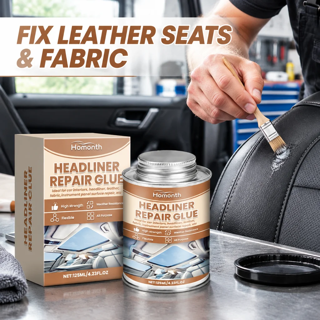 Car Roof Liner & Interior Repair Glue Flexible Adhesive for Fabric Vinyl Leather Repair Fixes Sagging Headliners Seams Tears