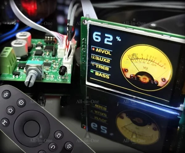F15 fever low distortion low noise HIFI front stage, front stage board TFT pointer display, full remote control, finished board