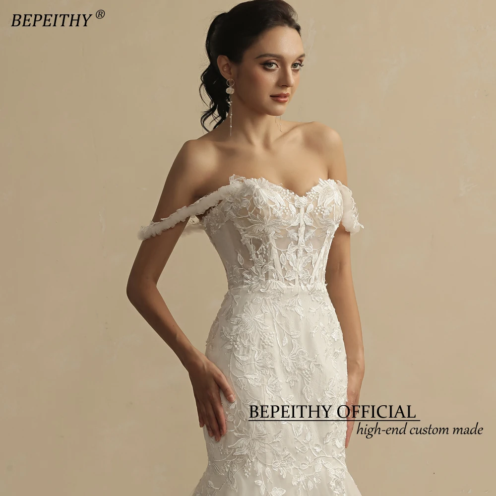 BEPEITHY Customized Wedding Dresses For Women 2022 Bride Robe De Mariée Sleeveless Court Train Sexy Sweetheart Boho Bridal Gowns