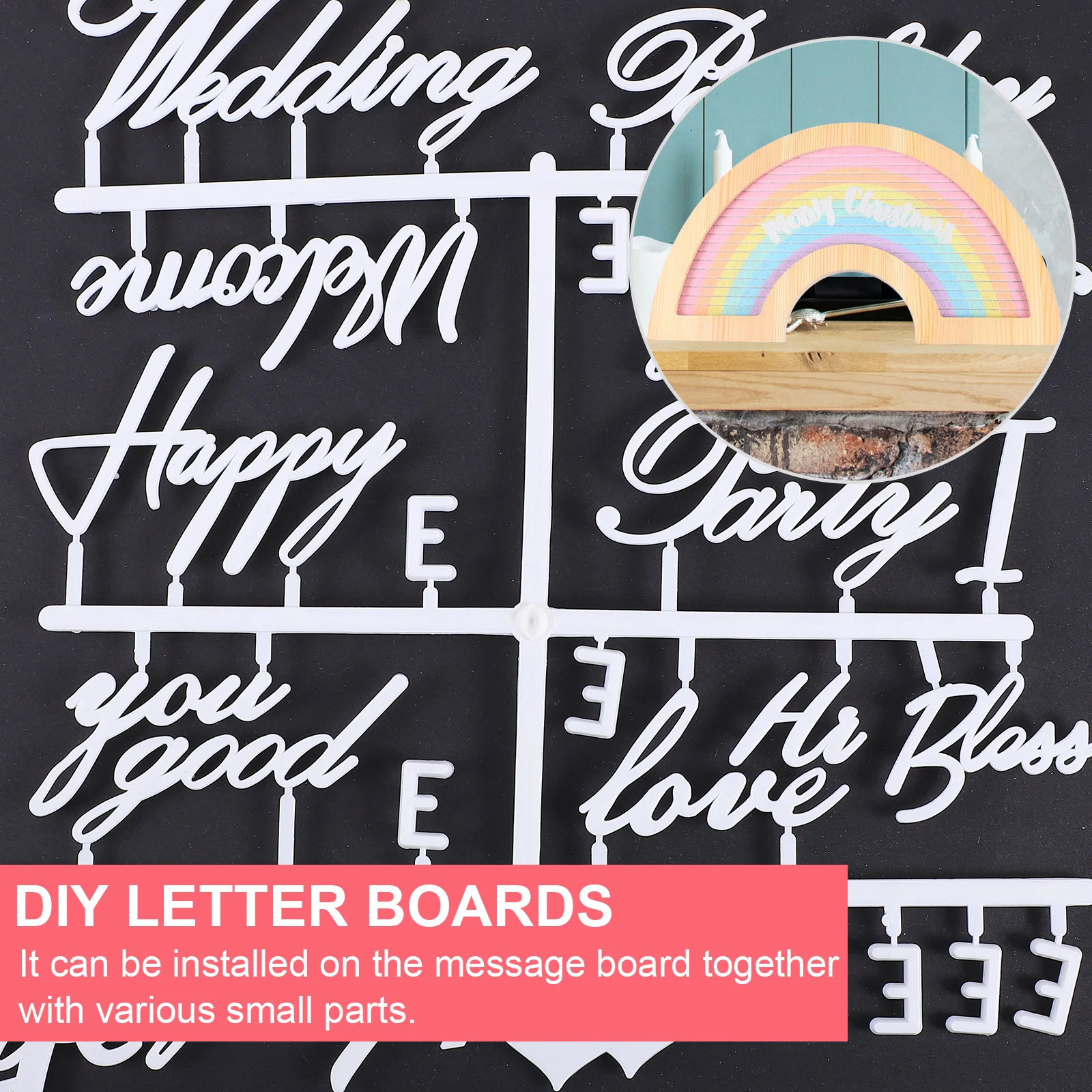 

Rainbow Alphabet Felt Letter Board DIY Plastic Boards rustic wood frames grooved felt changeable messages Bulletin
