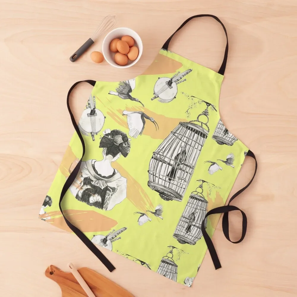 

Japan Yellow Apron kindergarten teacher Hairdresser Restaurant Kitchen And Home Items Apron