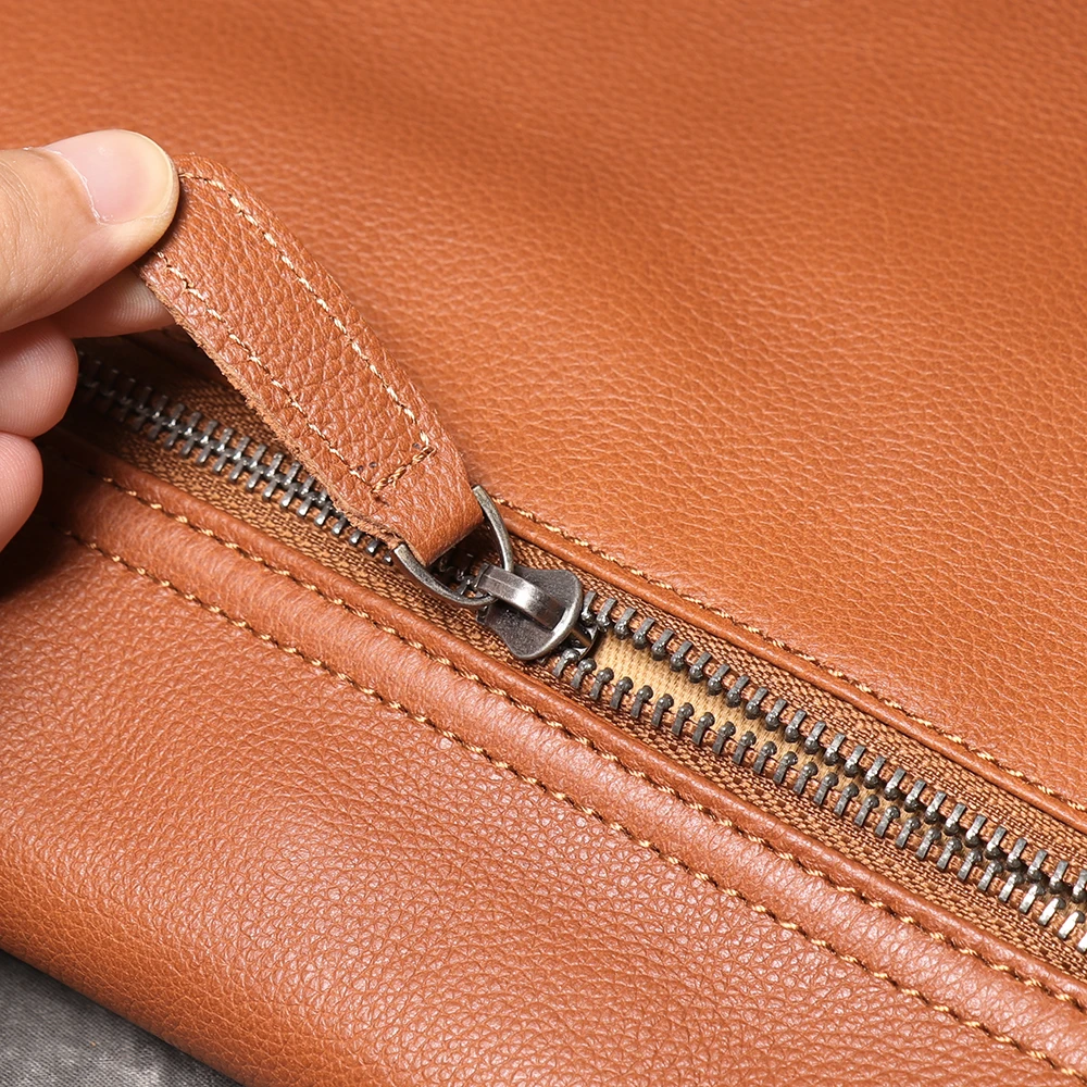 LUOKIR Vintage Echtem Leder Umhängetasche männer Mode Einfache Schulter Messenger Taschen Casual Luxury Klappe Rindsleder Kupplung Tasche – Detail 11