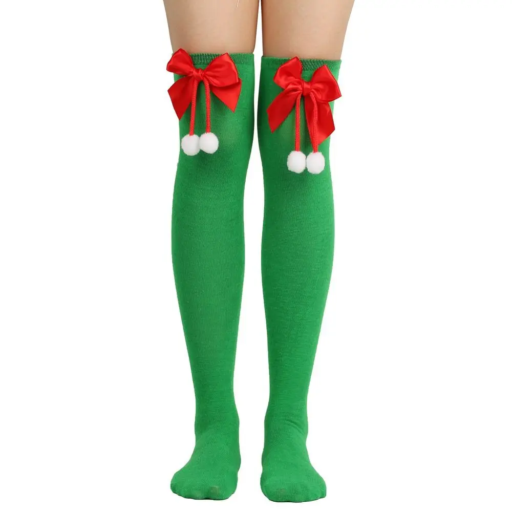 

Contrast Color Thigh Stockings Sweet Striped Knee High Socks Hosiery Winter Over Knee Socks Women Stockings Christmas Socks