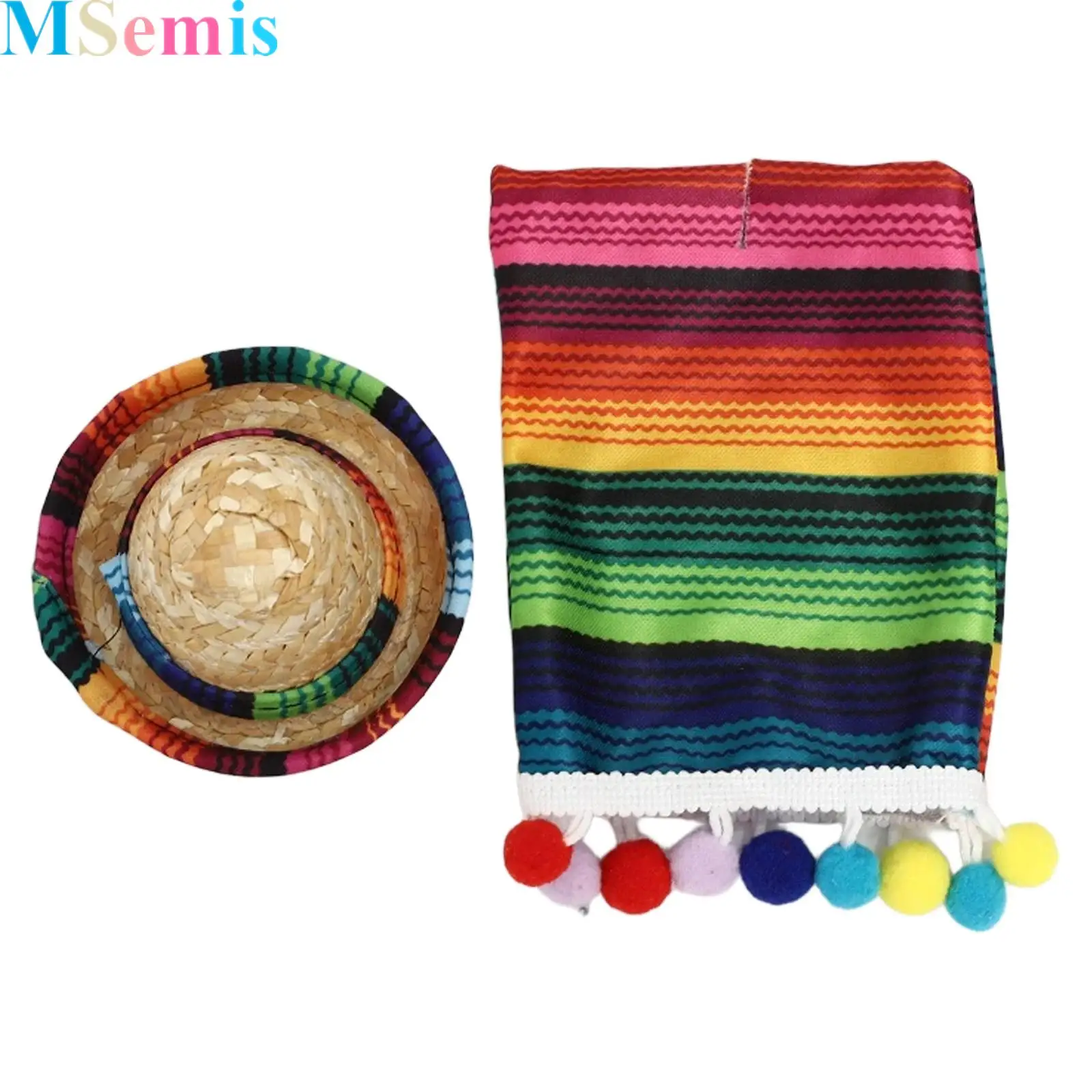 

Beer Bottles Decor Sombrero Hats Mini Wrap Scarf for Bottles Beer Poncho Cover Sombrero Bottles Topper for Party Mexican Fiesta