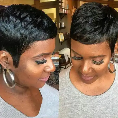 Short Pixie Cut Wigs for Black Women Super Short Hair Wigs Black Pixie Cut Wig Short Hairstyles for Women Synthetic Layered Wigs
