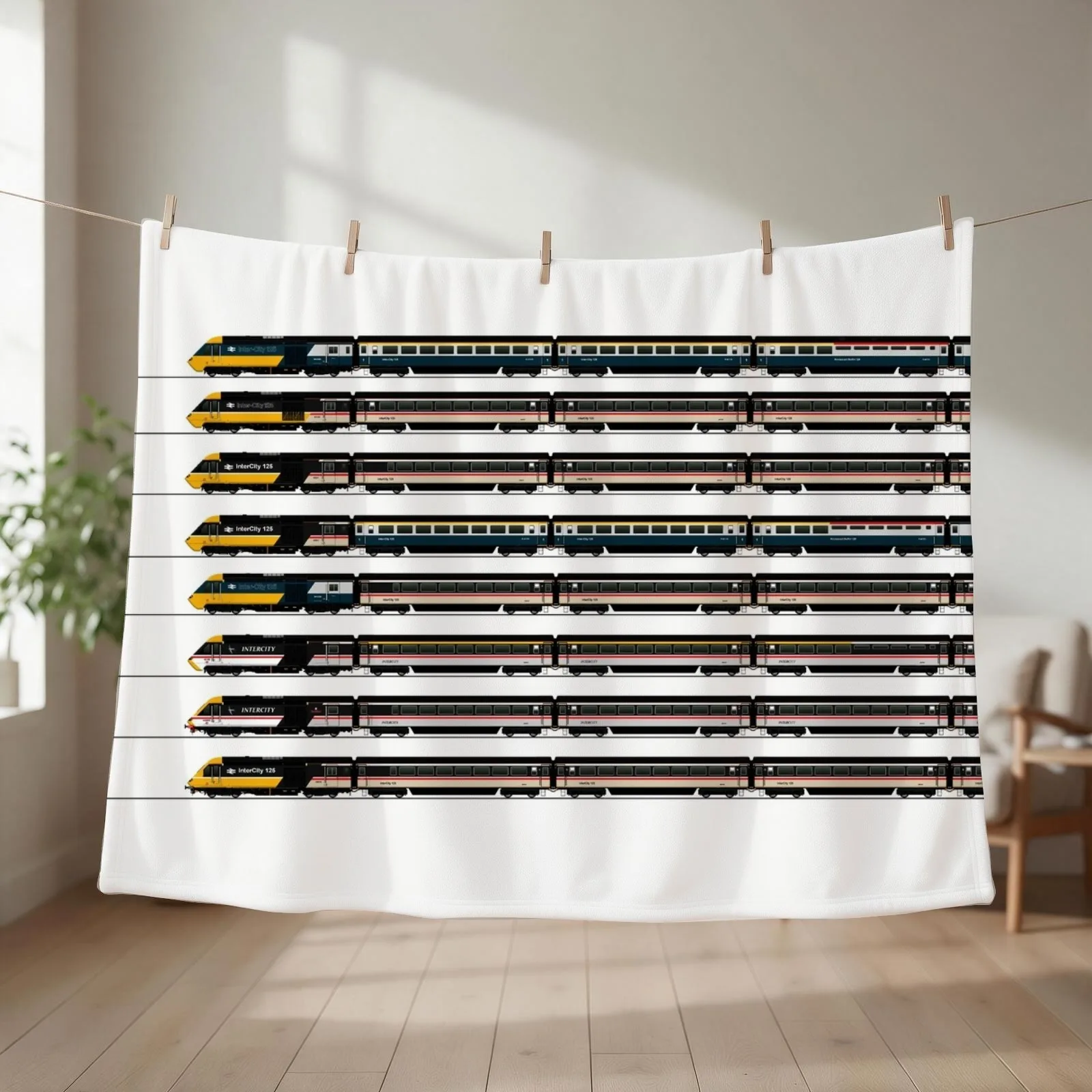 InterCity 125 locomotives 1980's Throw Blanket couch cozy soft plush fuzzy picnic outdoor blanket