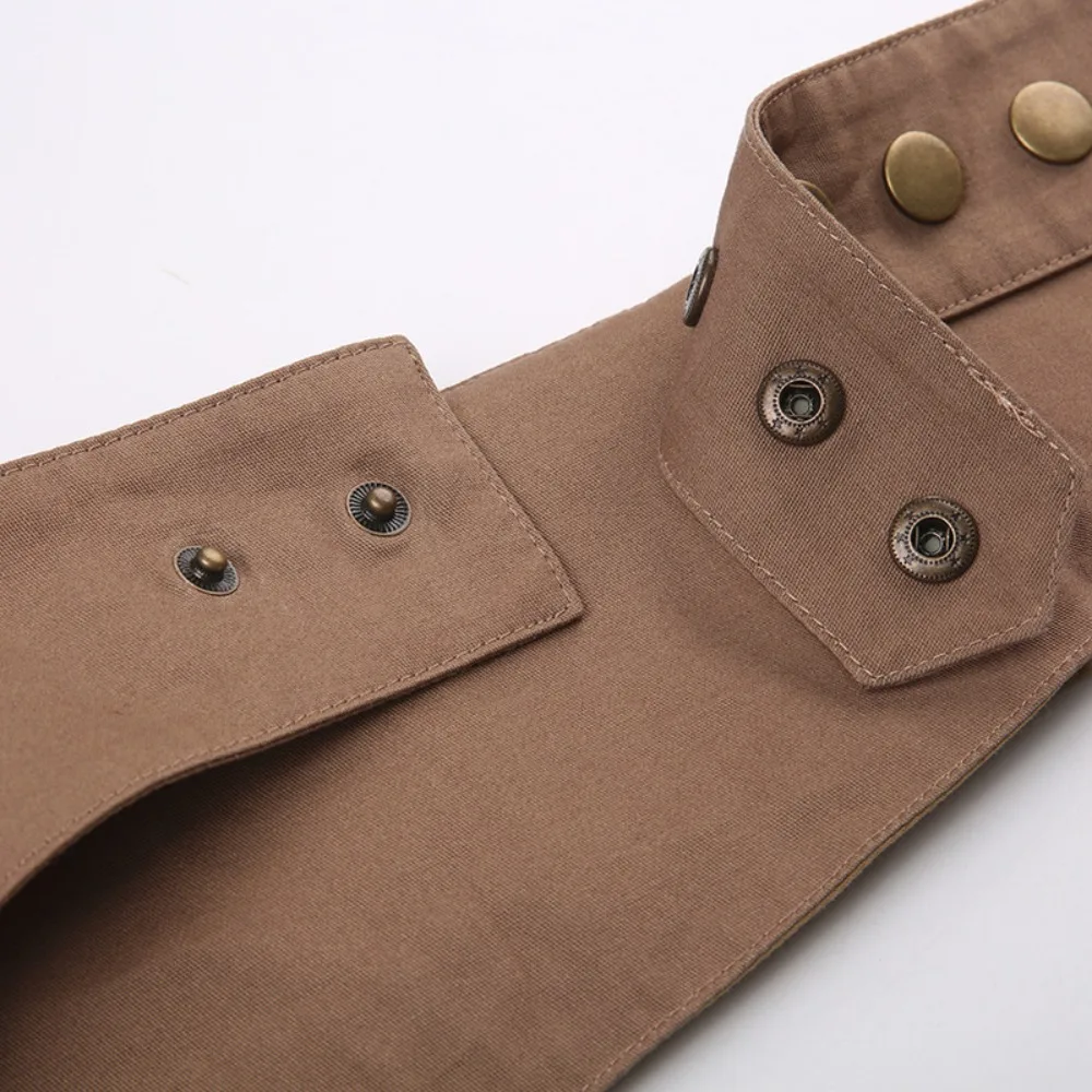 Waist Bag Alloy Grunge Bum Belt Vintage Jeans Decor Hip-hop Belt Brown Cotton Waistband with Bag Waist Accessories