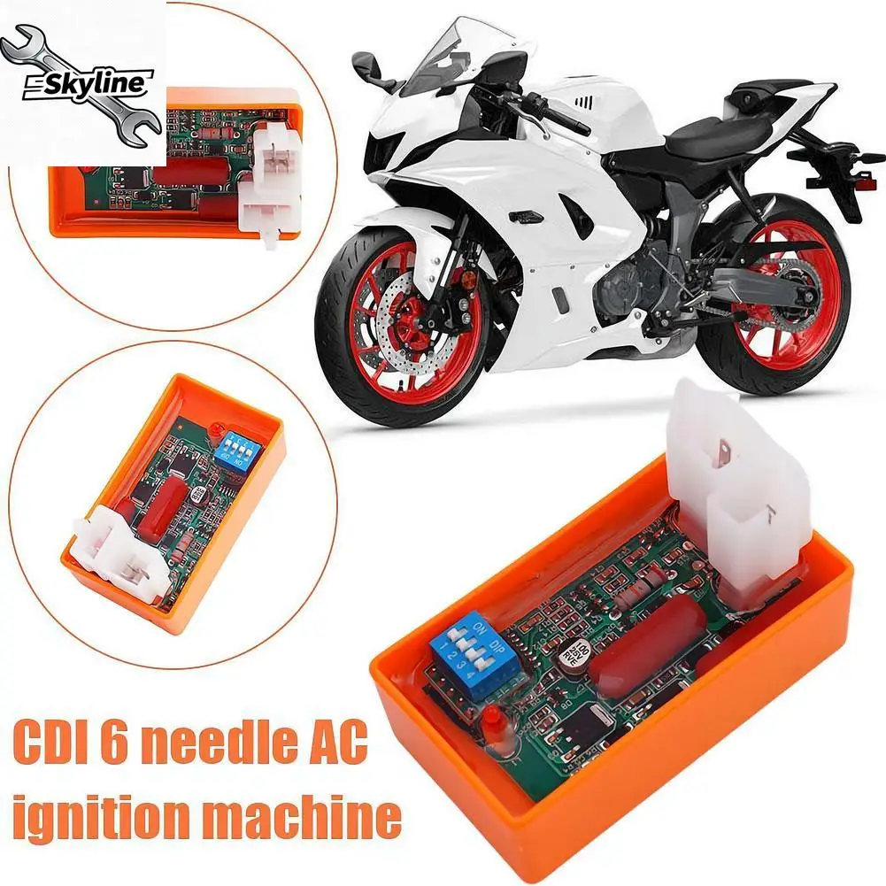 Motorcycle Igniter 6 Pin AC CDI Box With DIP Switch Motorcycle Ignition Speed Limit 4000-12000 For FT150 RX150 ML125 Racing