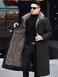 Men's Winter Warm Jacket Extended Winter Padded Jacket Imitation Mink Fur Detachable Inner Tank Coat