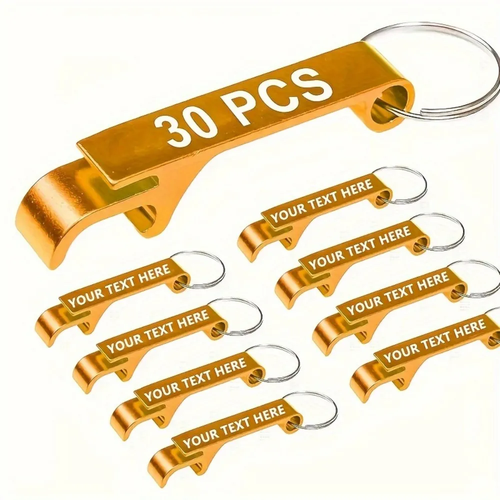 30 gepersonaliseerde aluminium sleutelhanger-flesopener - perfect voor huwelijksgeschenken, jeugdfeesten en relatiegeschenken