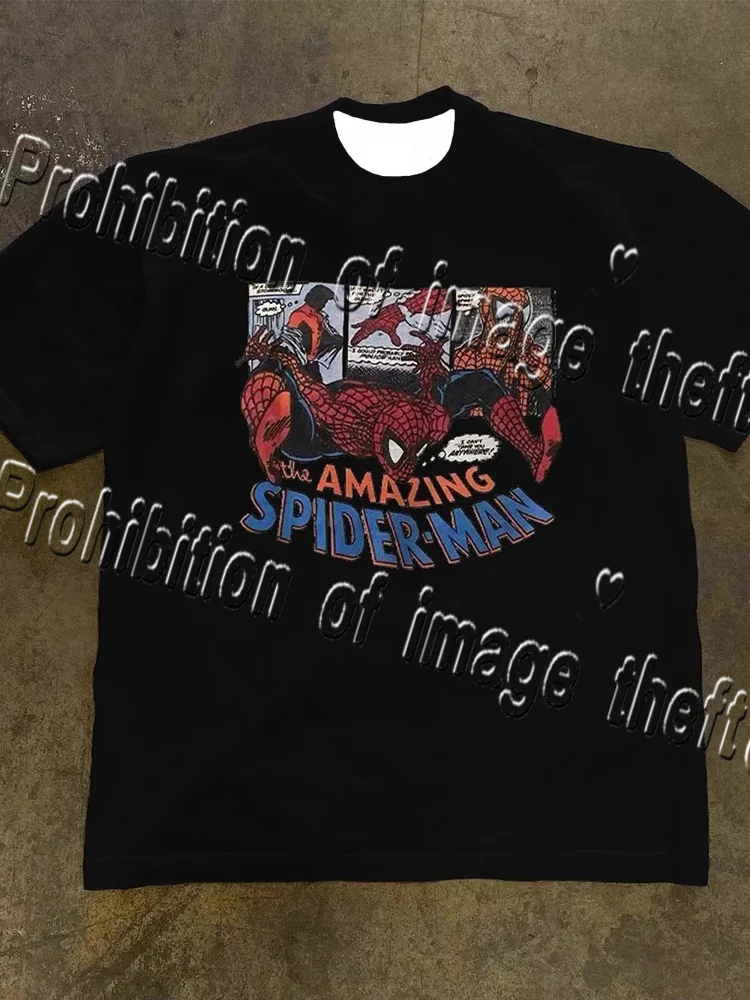 

3D Printed Spider Man American Short Sleeve Street Trendy Men's and Women's Hip Hop T-shirt Summer Collection