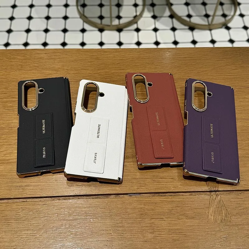 

case for Samsung Z FOLD 7 6 5 Electroplating double axis protective cover wristband holder full coverage plain Shock Proof