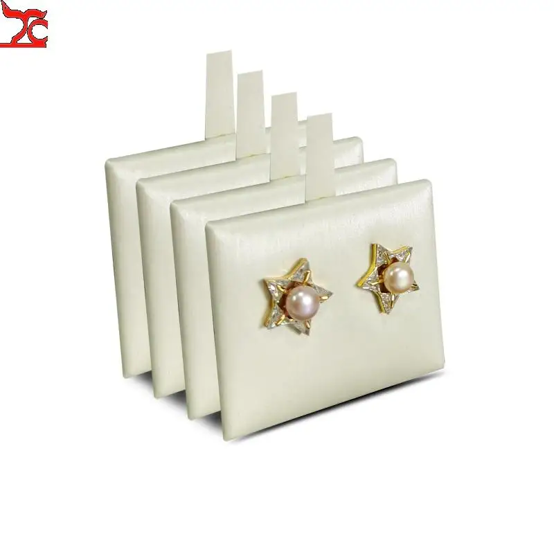 10/20/50 Pcs/lot Earring Pendant White Puff Card Jewelry Case Display Pads 5X4cm 2