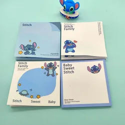 Disney Stitch-Bloc de notas adhesivas Kawaii, 30 hojas, N Times, etiqueta de papelería, Bloc de notas, suministros escolares de oficina de correos, regalo, 4 unidades por lote