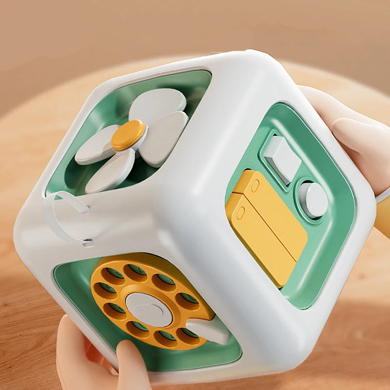 Sensory Busy Board Baby Practice Skills Drawer Cube Fidget Educational Toys for Girl Boy 6 in 1 Montessori Educational Toys