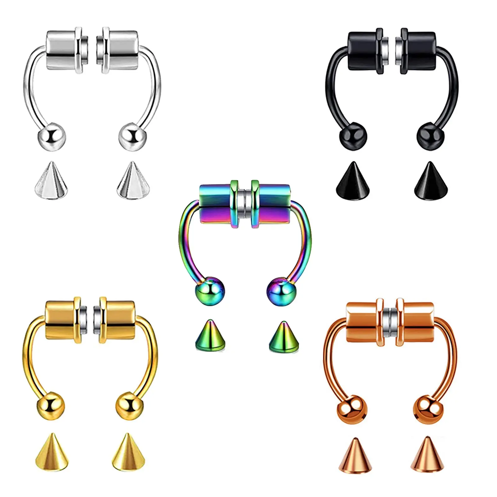 

Personalized Horseshoe Fake Nose Ring Hoop Magnetic Septum Nose Rings Non Piercing Nose Studs Stainless Steel Nose Ring