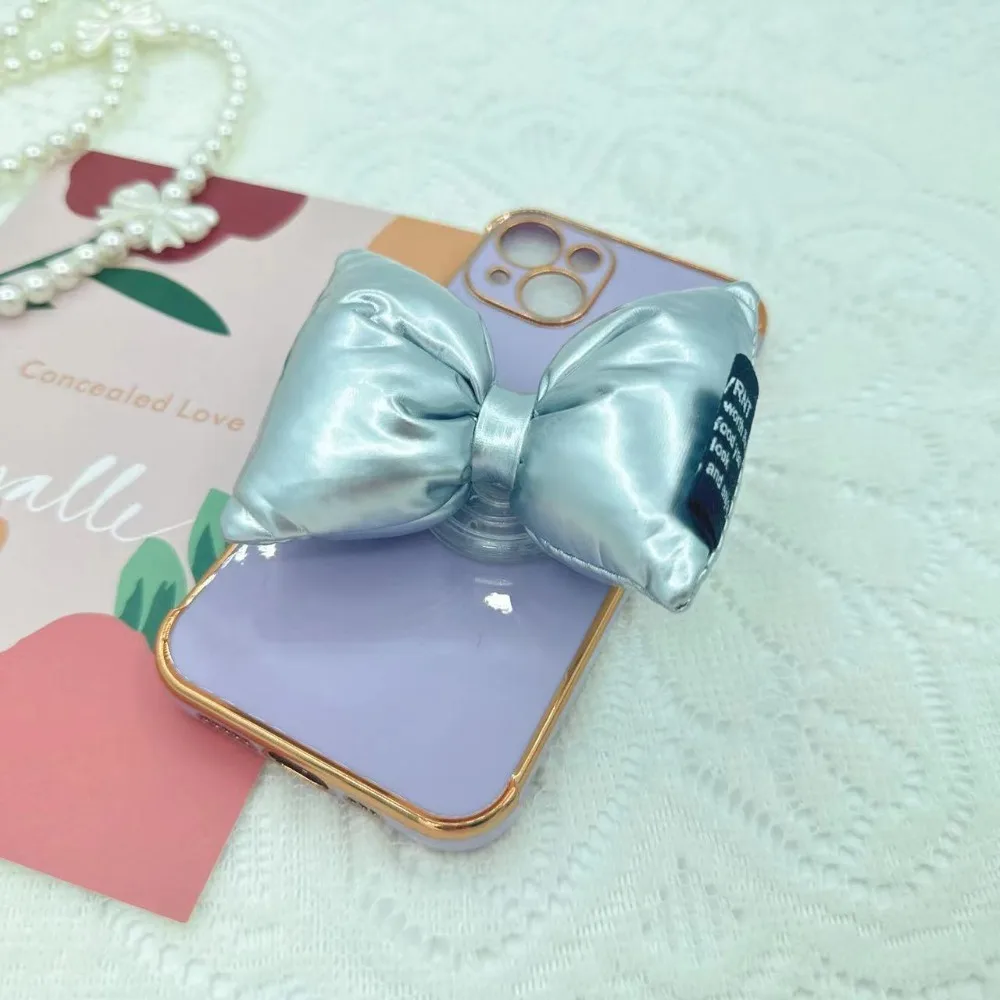 

Универсальная 3D-ручка для телефона из искусственной кожи с бантом, кольцо-держатель, аксессуары для телефонов