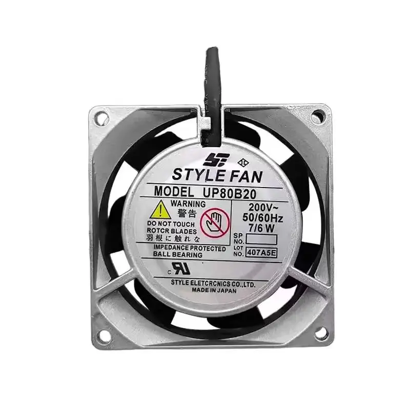 For STYLE FAN UP80B20 AC 200V 220V 8025 80x80x25mm 2-Wire Dual Ball Bearing Metal PC Welder Server Inverter Chassis Cooler Fans