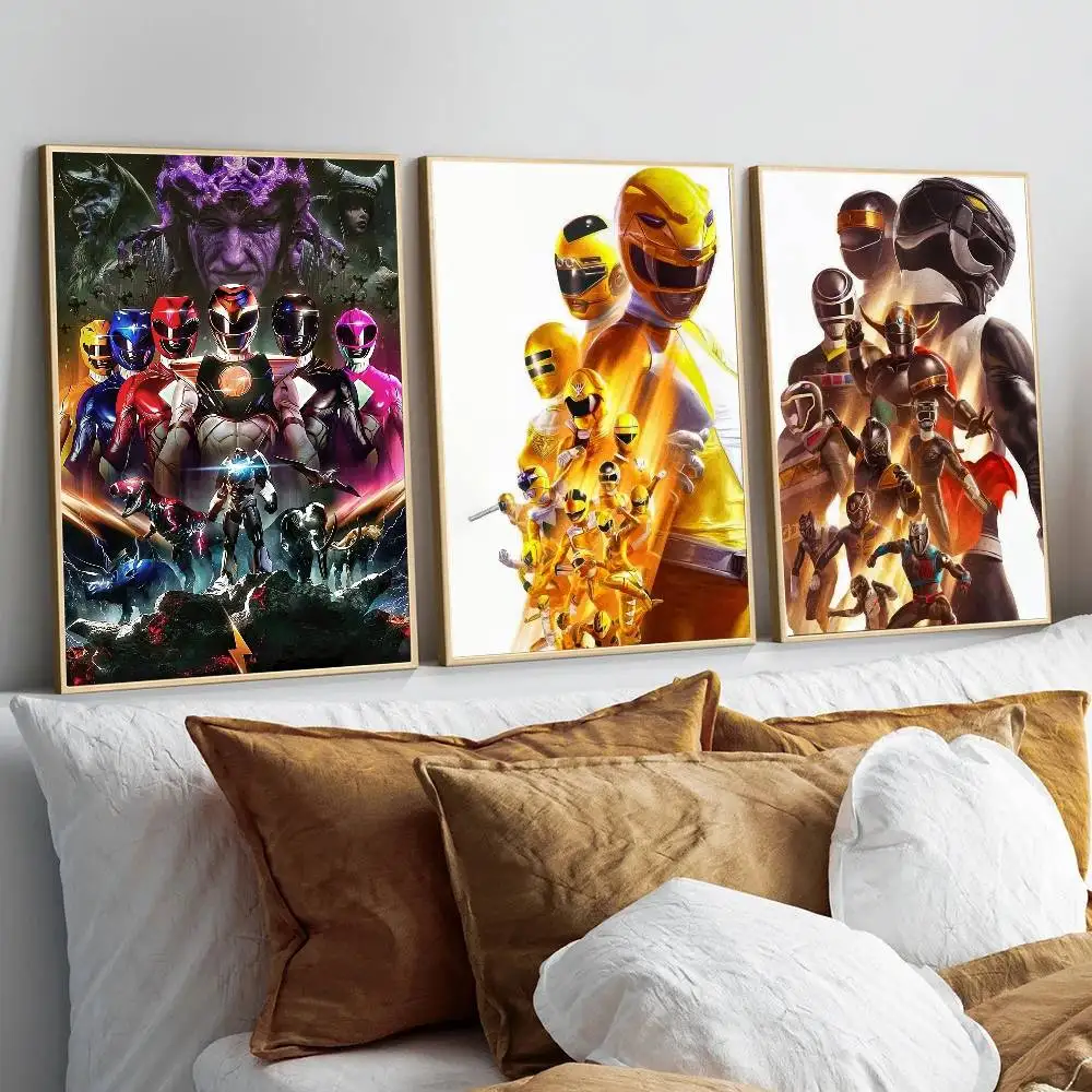 1 قطعة M-Mighty Morphin Power Rangers المشارك ذاتية اللصق الفن ورق مقاوم للماء ملصق مقهى بار غرفة جدار ديكور