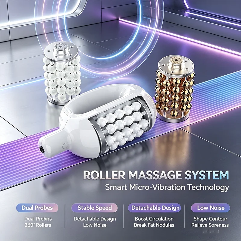 Electric Body Sculpting Roller Massager 360 Rotating Rollers Anti Cellulite Lymph Drainage Machine Post Workout Muscle