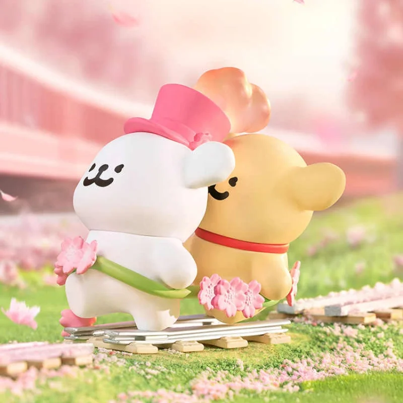 Maltese Romantic Sakura Series Blind Box Cute Collectible Figures, Kawaii Home Decoration Mistery Box Surprise Toy Birthday Gift