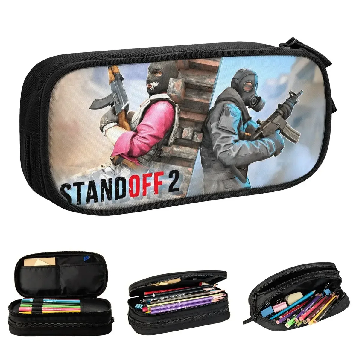 Standoff 2 Game Pencil Case Pencil Pouch Pen Box for Student Large Storage Pencil Bags Office Gift Stationery