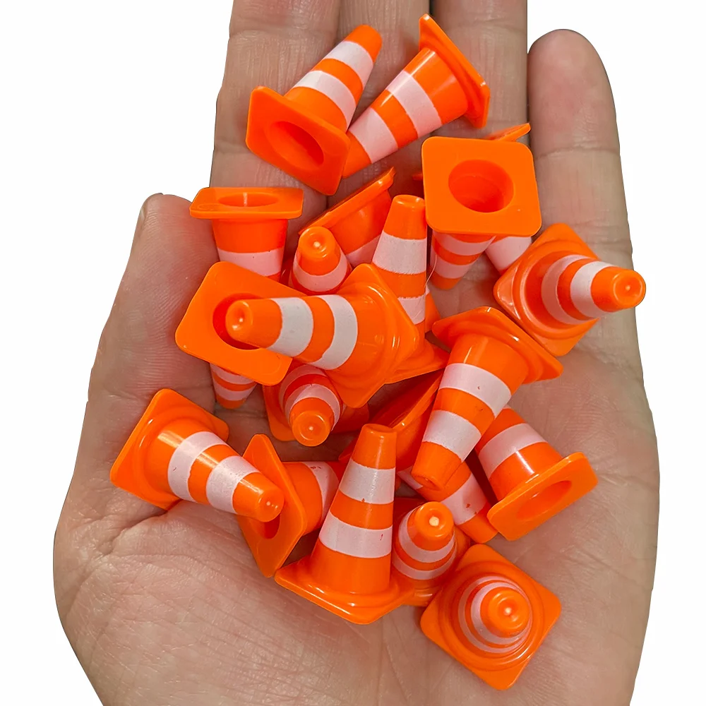 

20 pieces Mini Cones Orange for Race Car Party Decorations Plastic Orange Cones Small Traffic Sign Construction Birthday Class