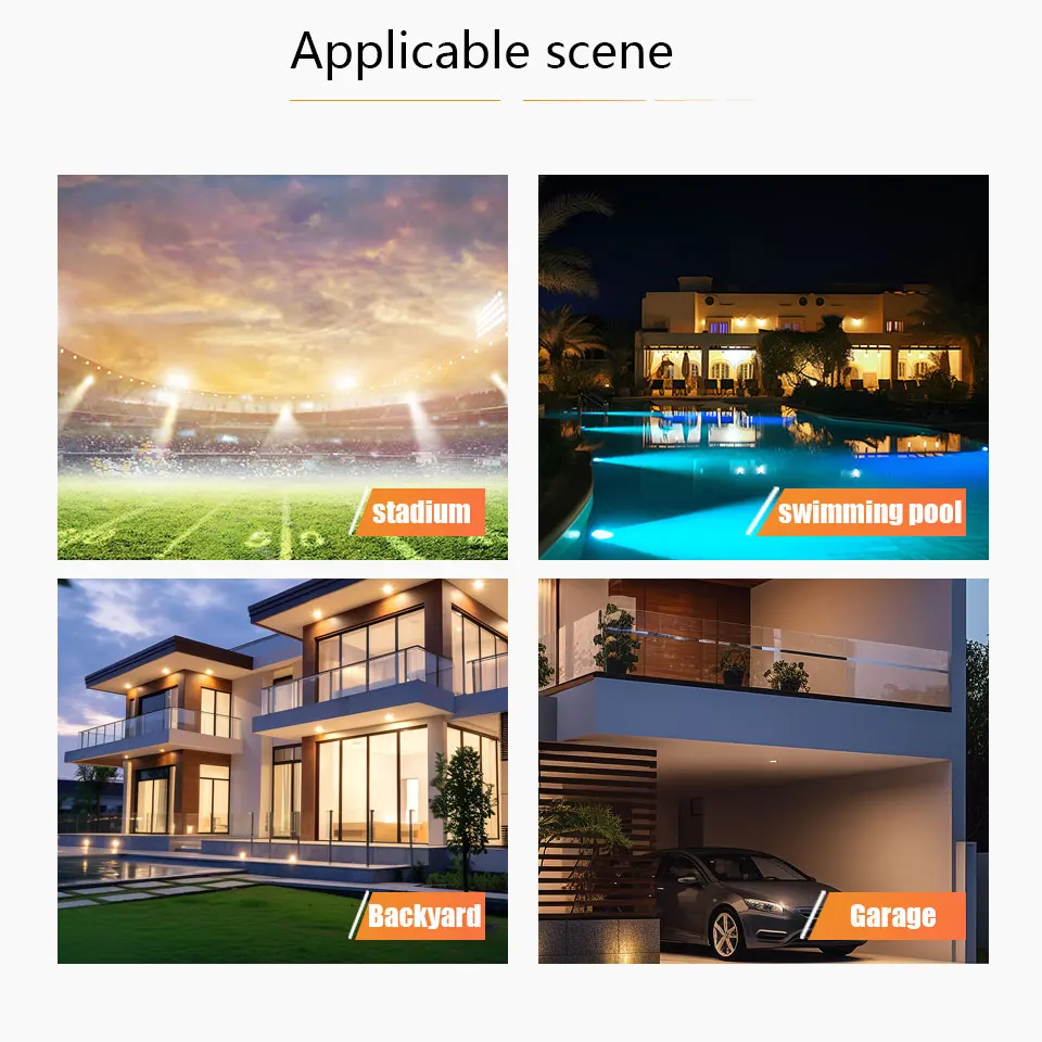 LED Floodlight Spotlight AC110/220V 20W-300W IP66 Waterproof LED Black Shell Garden Street Gate Wall LED Lighting Outside LED