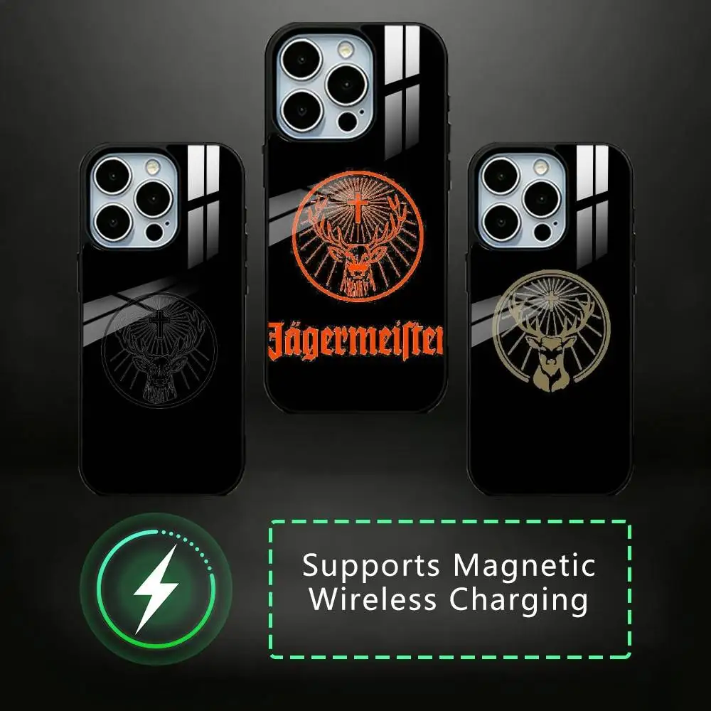 Jagermeister logo Phone Case For iPhone17,16,15,14,13,12,11 Plus,Pro Allows magnetic wireless charging
