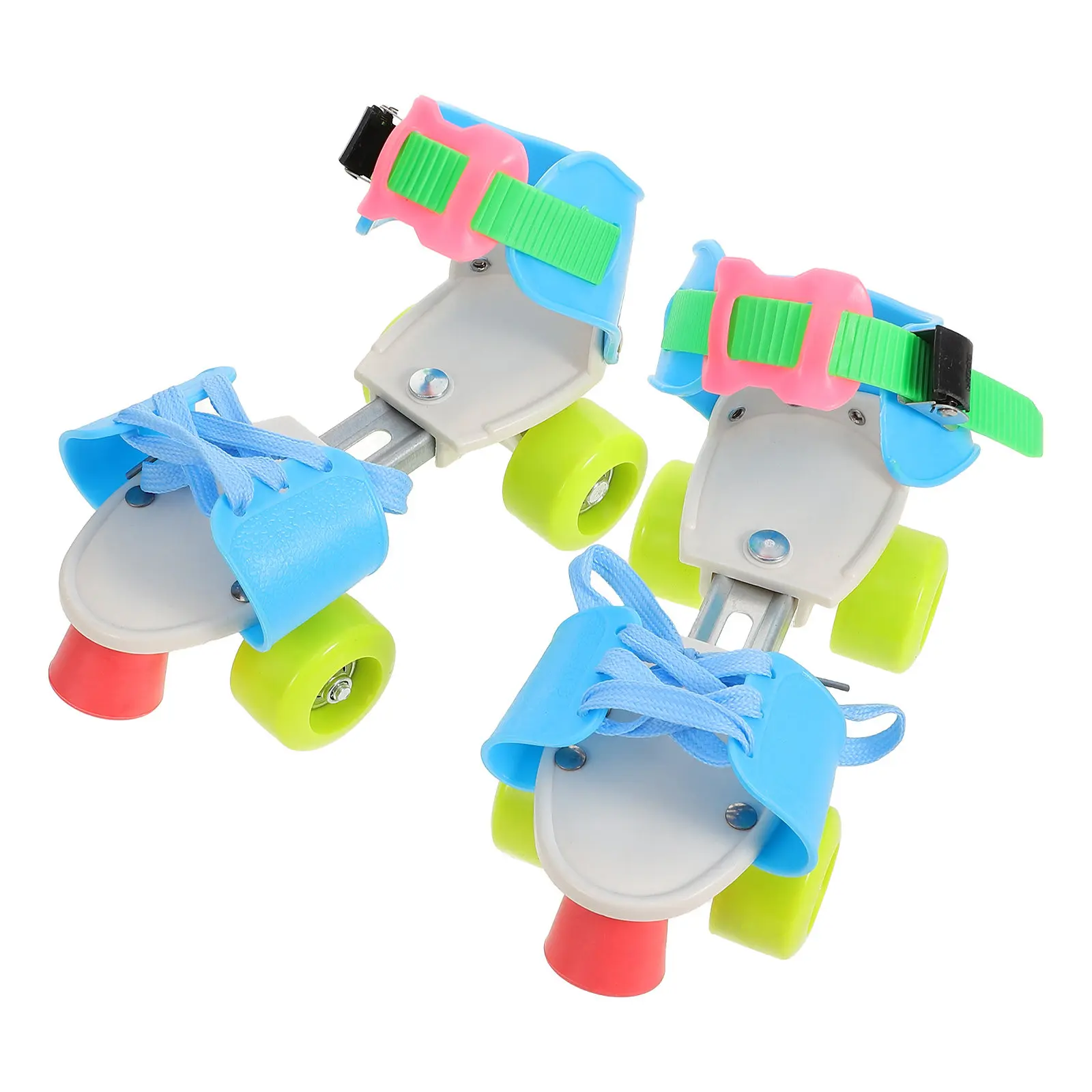 

Пара роликовых коньков с четырьмя колесами, регулируемые, для начинающих, двухрядные, для плавного катания на улице и в помещении, для тренировок